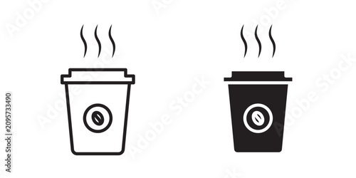 Hot coffee cup icon