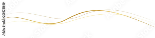 Slika na platnu Elegant gold and silver wavy lines on white background abstract concept for luxu