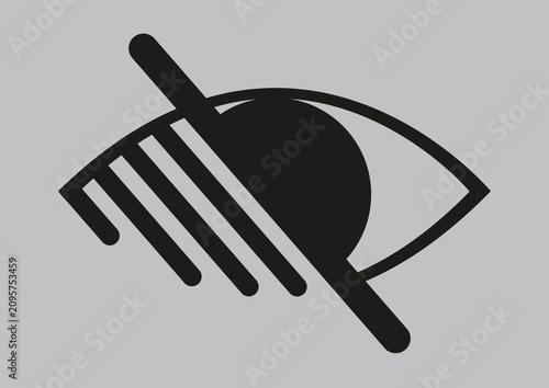 Partially sighted eye, conceptual illustration