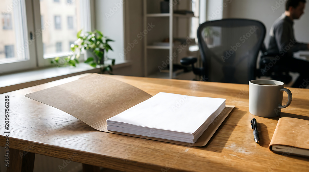 Fototapeta premium Minimalist Business Planning Workspace with Office Essentials