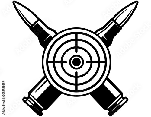 Fotografía CROSS BULLETS WITH TARGET SYMBOL SILHOUETTE