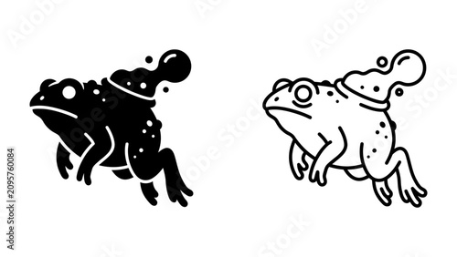 Canvas Print Magical Frog Glyph: A whimsical representation of a frog adorned with a wizard's hat, exuding an aura of enchantment and fantasy