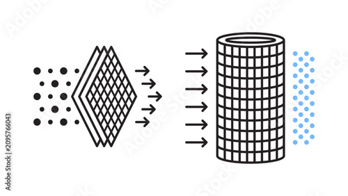 фотографія This graphic visually explains how a filter removes impurities from a fluid medi