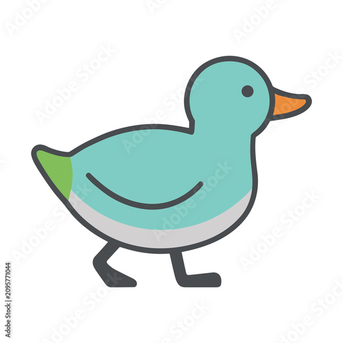 Принти на полотні Cartoon duckling isolated on transparent background