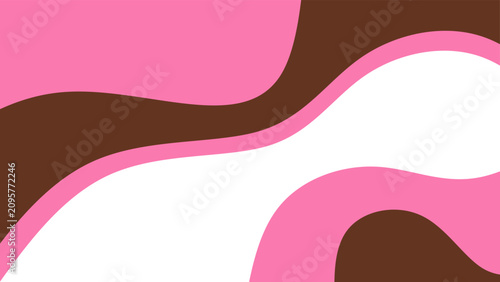 Konstfotografi Sweet melting chocolate and pink strawberry icing glaze background