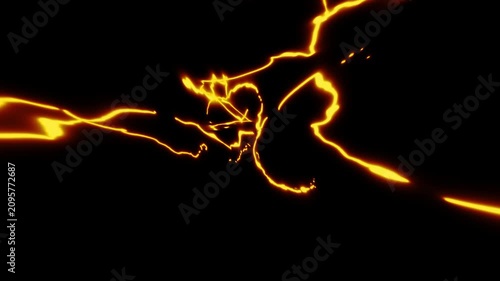 Gold Electric lightning spark loop effect animation