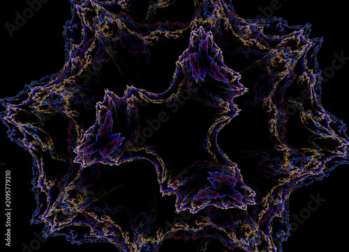 Fractal colored abstract on black background