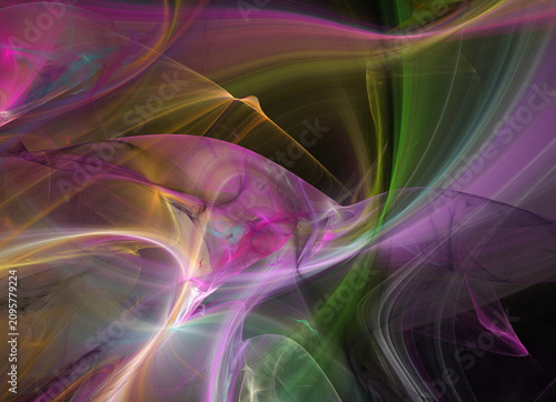 Fractal colored abstract on black background