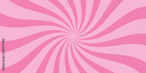 Cuadro en lienzo Retro candy cane spiral background with strawberry cream swirls