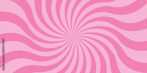 Fotografie Retro candy cane spiral background with strawberry cream swirls