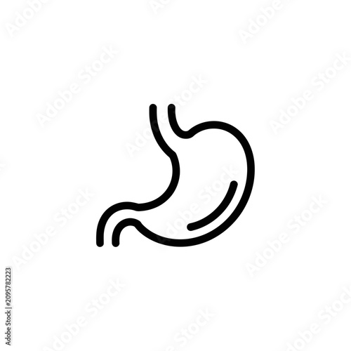 Human stomach outline icon isolated on white background