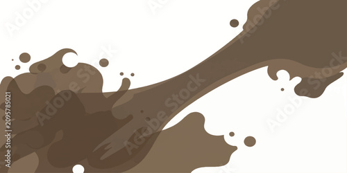 Fotografía A dynamic splash of chocolate sauce cascades across a clean backdrop, creating an abstract and visually appealing motion