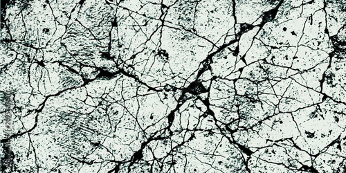 Photos A close-up abstract texture of cracked concrete surface, showing intricate lines and fissures, rendered in monochrome tones, evoking a sense of decay and urban grit