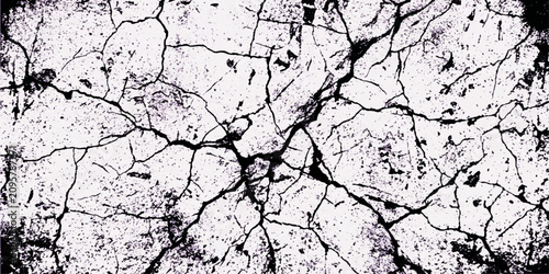 Schilderij op canvas A stark, black-and-white close-up reveals a dry, cracked surface, evoking a sense of desolation and the passage of time
