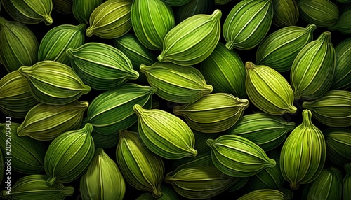 Green Cardamom Pod Background