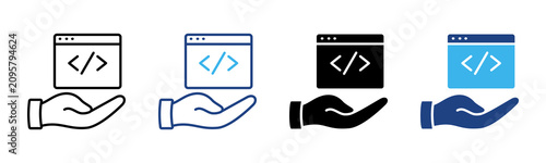 Foto Code icon set multiple style collection