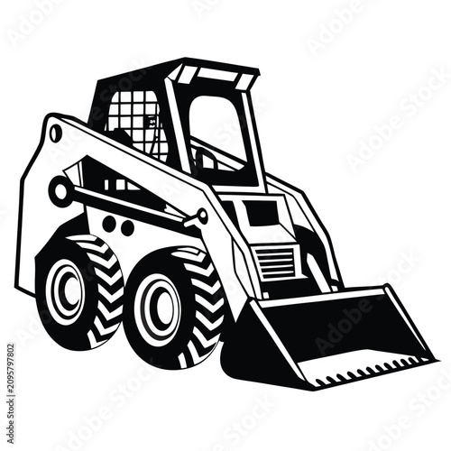 skid steer loader silhouette logo  minimalist silh