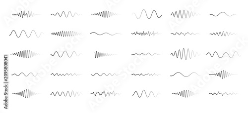 Photos Transparent png black abstract audio soundwave vector icon set with digital sign