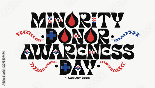 Tableau sur toile Bold black typography for minority donor awareness day awareness event