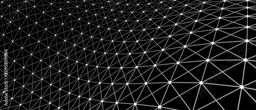 Vector perspective grid. Abstract gradient wave of lines. Big data. Digital background. Futuristic vector illustration.
