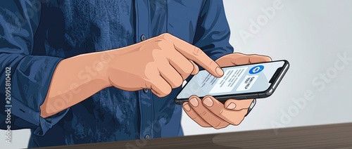 A person's hands engaged with a smartphone highlighting the latest advancements in technology and mobile communication within a modern environment.