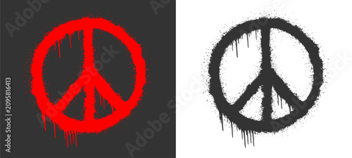 Photos Peace symbol sign drawn with spray paint texture