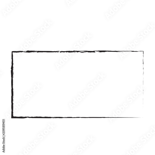 Grunge Brush Stroke Rectangle Frame Border Isolated on White Background Vector Design