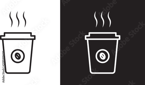Hot coffee cup icon