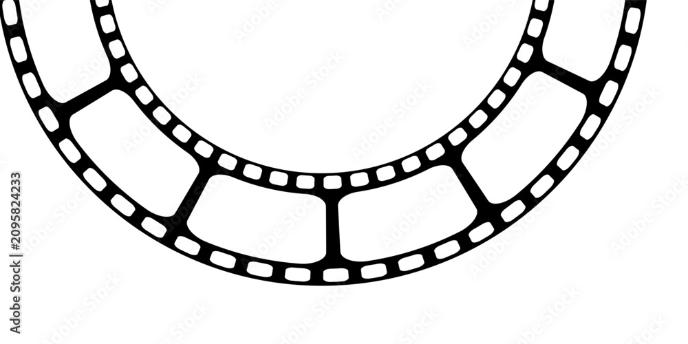 Fototapeta premium Cinema film strips reel templates. retro film strip frame element isolated on transparent background. video or movie film vintage analog cinema, photograph camera. abstract