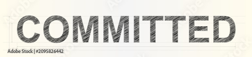 Cuadro en lienzo A powerful sketch styled text illustration for the word COMMITTED with architect