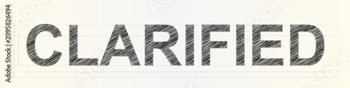 Tableau sur toile A professional design featuring the word CLARIFIED in a clear sketched text styl