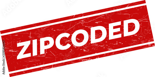 Quadro em tela A red grunge stamp with the word ZIPCODED indicates a successful postal code ver