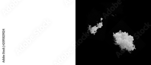 Schilderij op canvas Soft wispy cloud particles isolated on a transparent background design