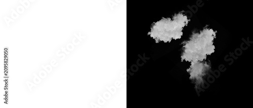 Obraz na płótnie Dense white cloud cluster isolated on a transparent background cutout