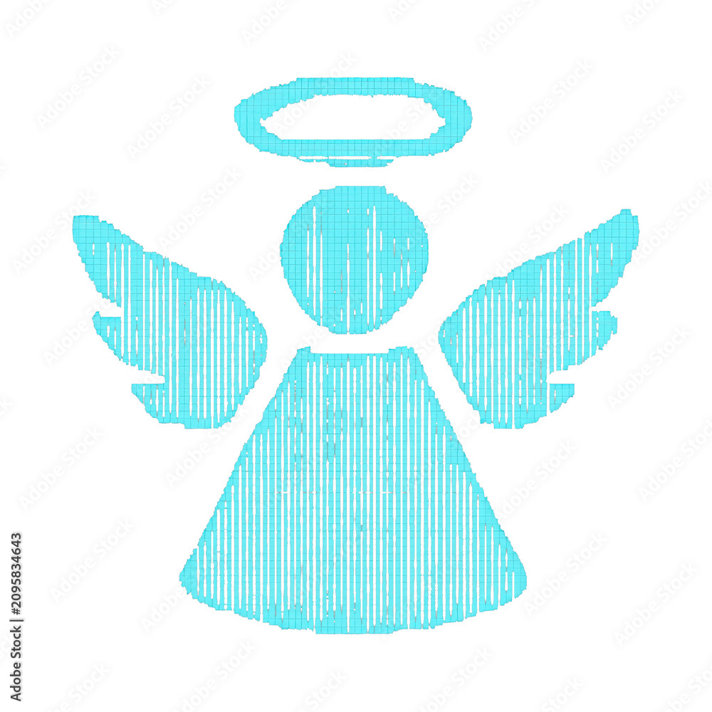 Obraz premium PNG Minimalist blue angel illustration.