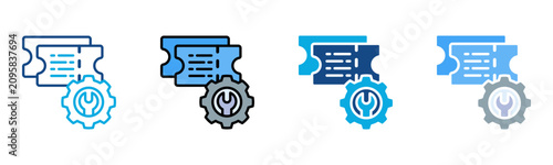 Support Ticket Icon Multiple Style Collection