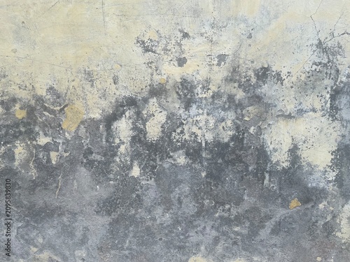 Aged Concrete Wall Texture with Peeling Paint and Weathered Grunge Background