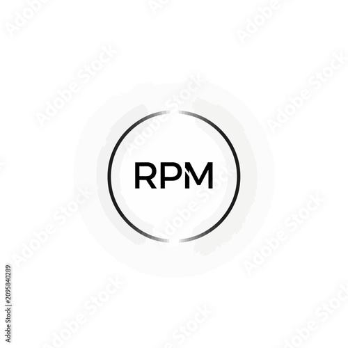 Minimalist RPM logo icon with circular frame on white background