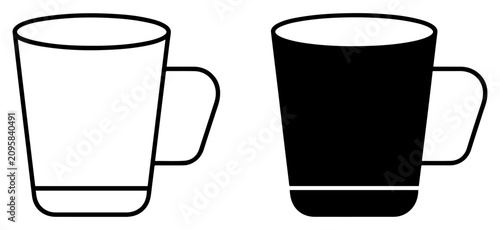 Foto mug icon outline glyph set