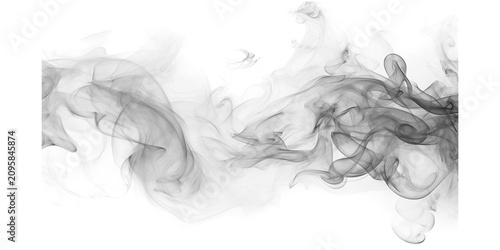Foto Smoke swirling in abstract shapes on a pure transparent background with gray ton