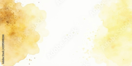 Obraz na płótnie Soft pastel yellow watercolor cloud wash texture with white center watercolor ba