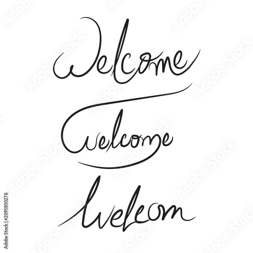 Handwritten Welcome Calligraphy Vector Collection