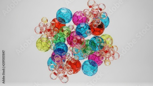 Abstract Cluster of Colorful Glass Spheres