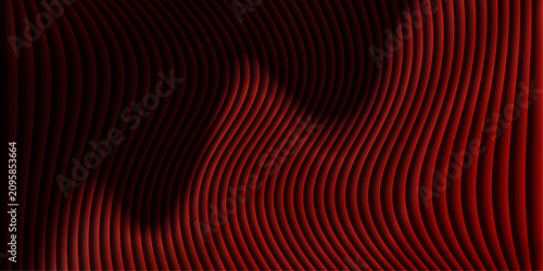 Obraz na plátně Deep red undulating vertical stripes with dramatic lighting effects