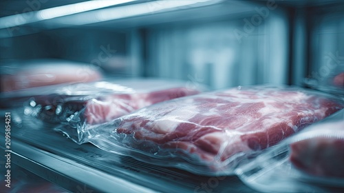 Fresh Packaged Meat in Refrigerated Display Case for Sale