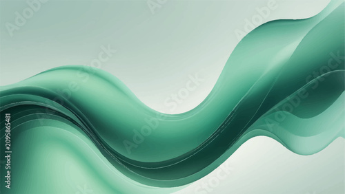 Fotografie Abstract blue wave vector illustration with flowing lines and curves on a modern