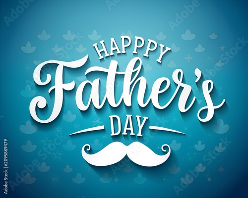 Happy fathers day against blue background
