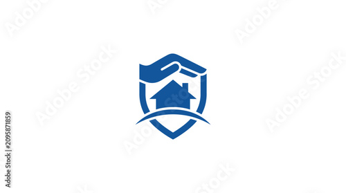 Εκτύπωση καμβά Shield with house and hands protection.