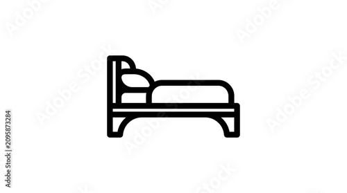 Foto Simple line art of a bed.