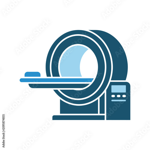 Konstfotografi Medical diagnostic MRI scanner icon, abstract representation of magnetic resonan